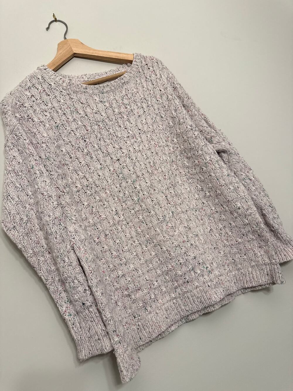 Loft Cable Knit Speckled Sweater Size M